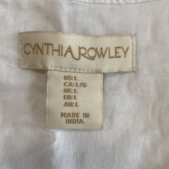 Cynthia Rowley White Embroidered Flower Top - Large - Picture 6 of 6